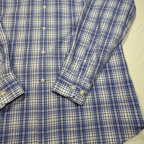 Jos. A. Bank 1905 Men’s Blue White Plaid Dress Shirt Tailored Fit Medium - Picture 4 of 8